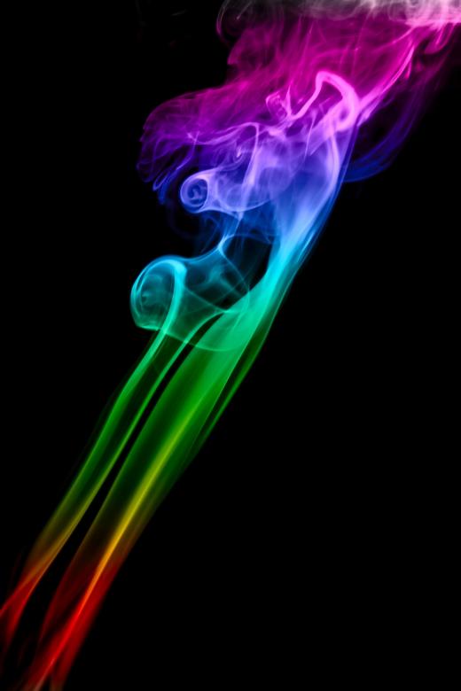 Free stock image of Smooth multicolored smoke on black created by 2happy