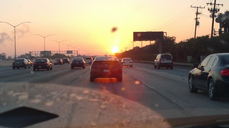 Free stock image of Sunset on the Freeway created by John Nwagwu