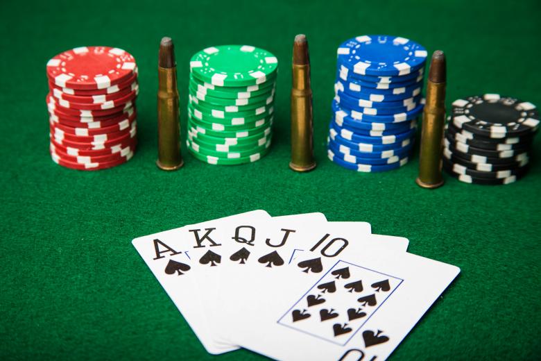 Free stock image of Royal Flush with bullets. created by Jared Davidson