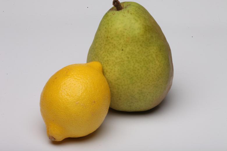 Free stock image of Pear and Lemon isolated on white. created by Jared Davidson
