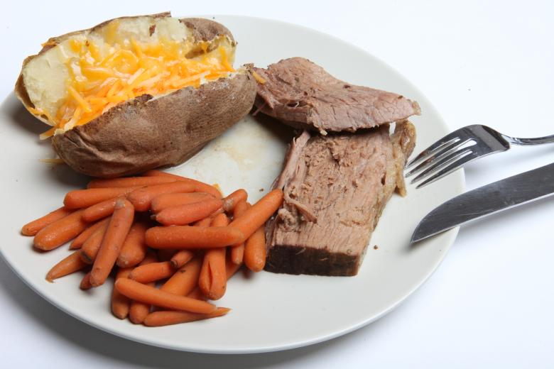 Free stock image of Pot Roast, Carrots and Baked Potato created by Jared Davidson
