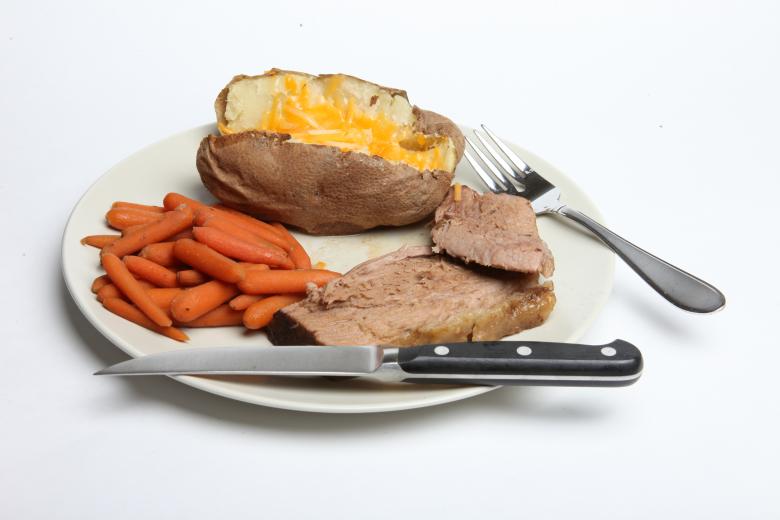 Free stock image of Pot Roast, Carrots and Baked Potato created by Jared Davidson