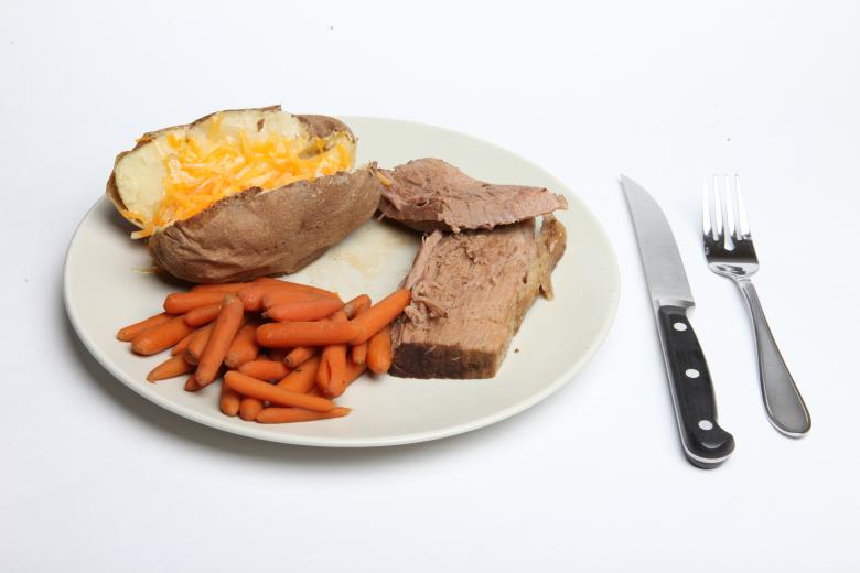 Free stock image of Pot Roast, Carrots and Baked Potato created by Jared Davidson