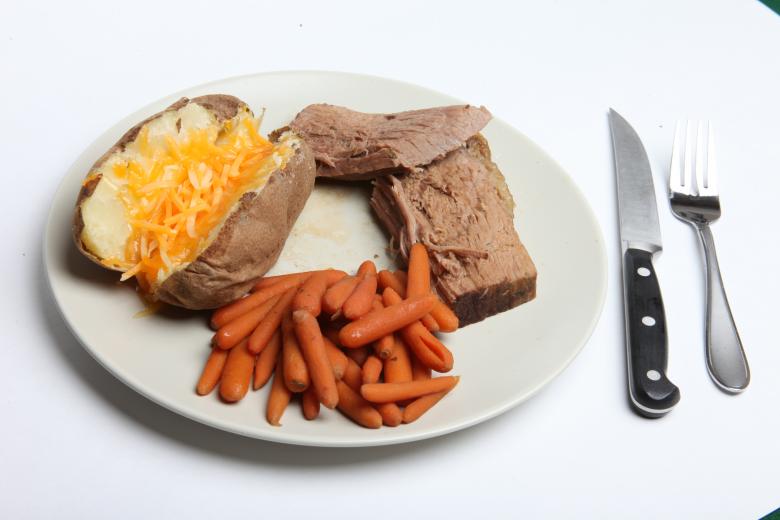 Free stock image of Pot Roast, Carrots and Baked Potato created by Jared Davidson