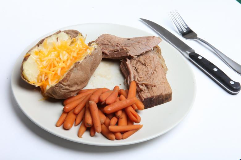 Free stock image of Pot Roast, Carrots and Baked Potato created by Jared Davidson