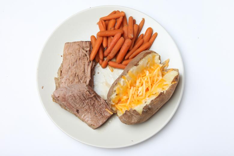 Free stock image of Pot Roast, Carrots and Baked Potato created by Jared Davidson
