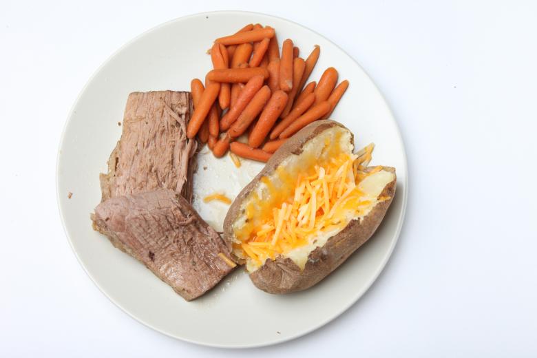 Free stock image of Pot Roast, Carrots and Baked Potato created by Jared Davidson