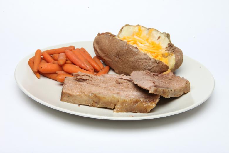 Free stock image of Pot Roast, Carrots and Baked Potato created by Jared Davidson