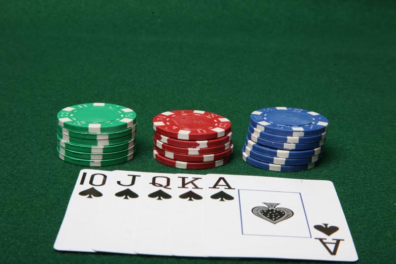 Free stock image of Royal Flush with poker chips. created by Jared Davidson