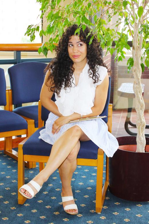 Free stock image of Woman on a chair created by Val Lawless