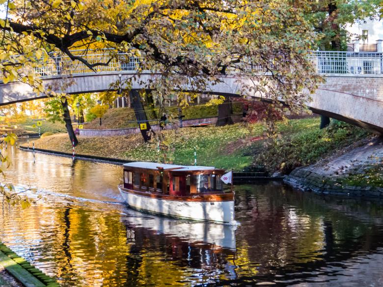 Free stock image of Boat under the bridge created by Janis Urtans