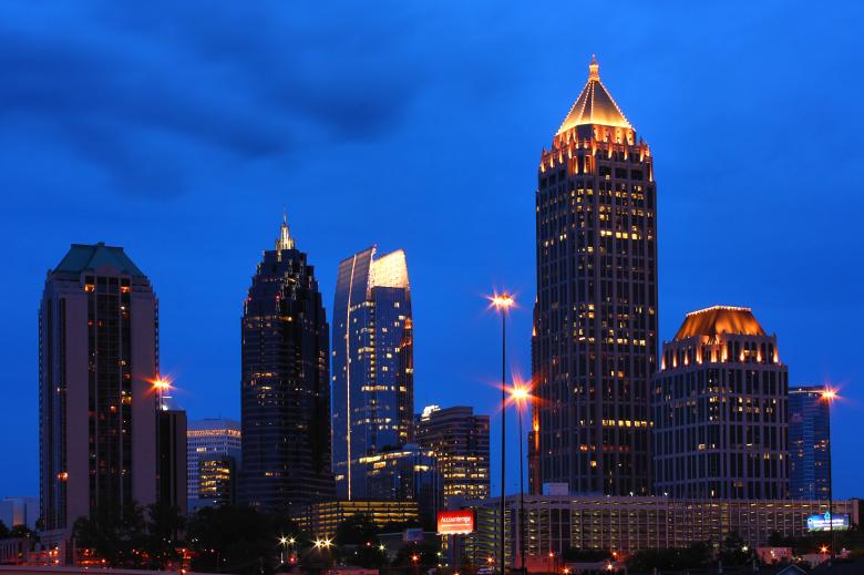 Free stock image of Atlanta Skyline At Night created by Benjamin Miller