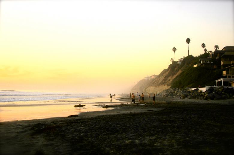 Free stock image of Sunset on a Foggy Beach created by Chance Buell