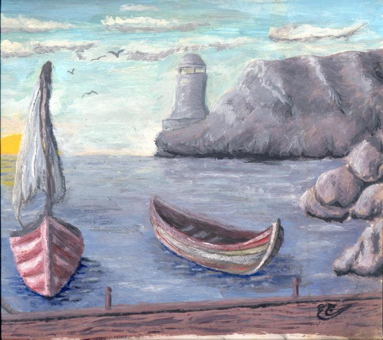 Free stock image of Seaport Painting created by chakomajaw