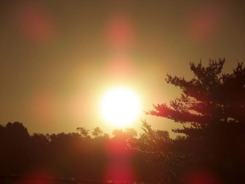 Free stock image of Sun Rise over hill created by Richard Lockard