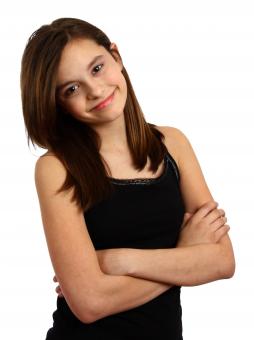 A cute young girl posing on white - Free Stock Photo