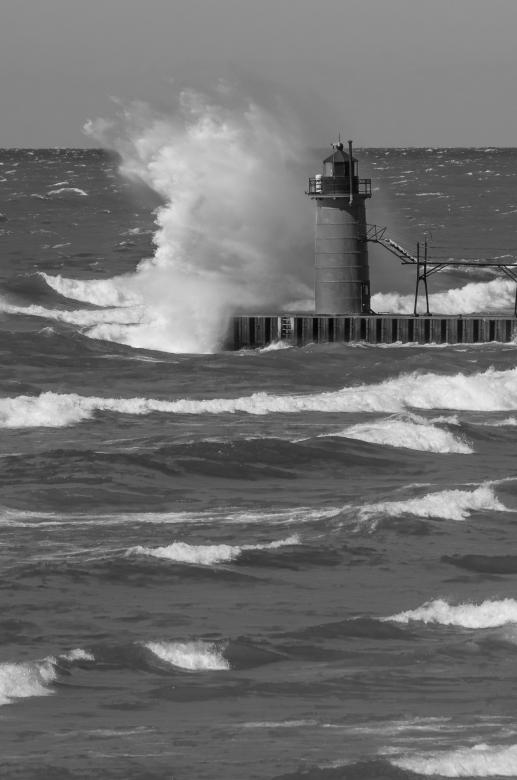 Free stock image of South Haven Lighthouse created by Heather Elaine Kitchen