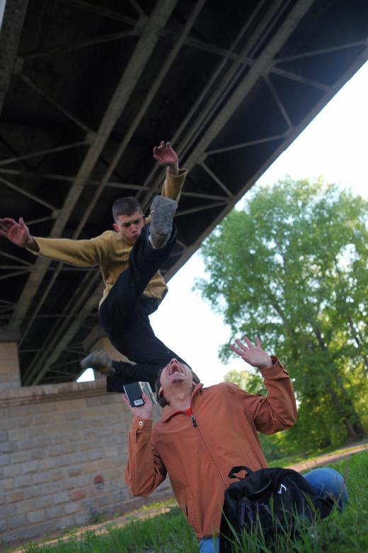 Free stock image of Man jumping created by 2happy