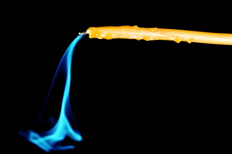 Free stock image of Candle and Blue Smoke Closeup created by 2happy