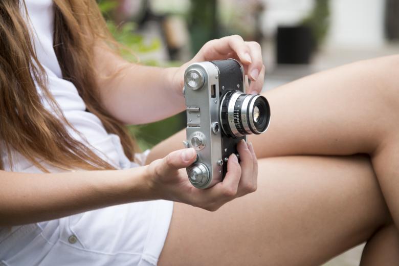 Free stock image of Girl with retro camera created by Mudretsov Olexandr