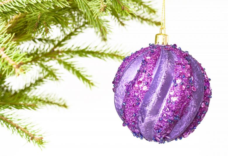 Free stock image of Christmas ball on green branch created by 2happy