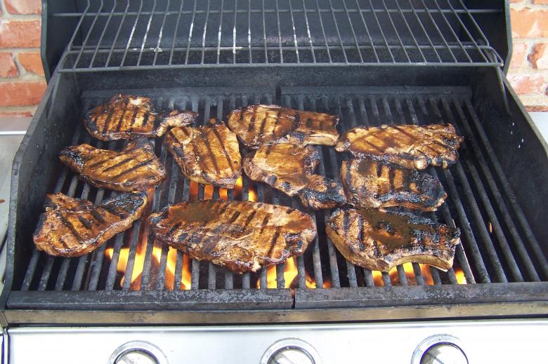 Free stock image of Spicy Pork Chops on Grill 1 created by delicopsch56