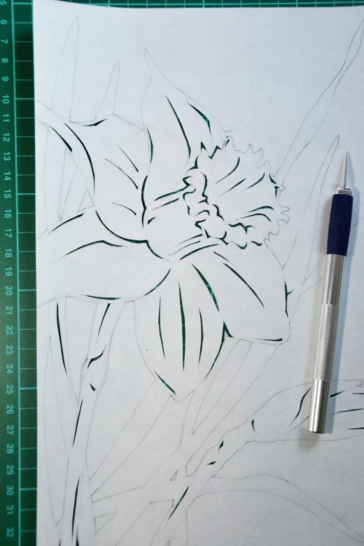 Free stock image of Daffodil paper cutting created by Tomas Adomaitis