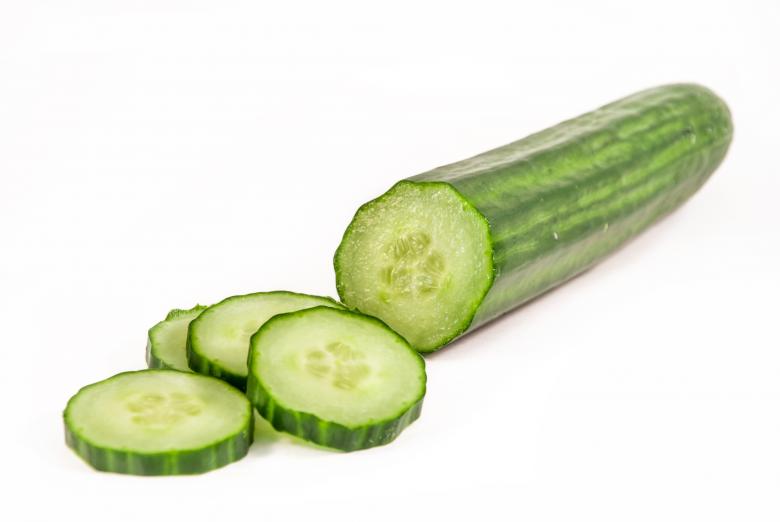 Free stock image of Cucumber and slices isolated over white  created by Luka