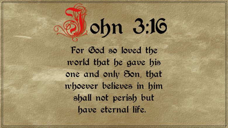 Free stock image of John 3:16 created by George Cuda