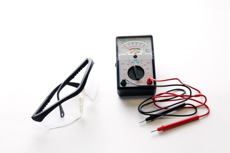 Free stock image of Electrical safety - glasses and meter created by Geoffrey Whiteway