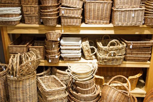 Free Stock Photo of Bamboo rotan baskets