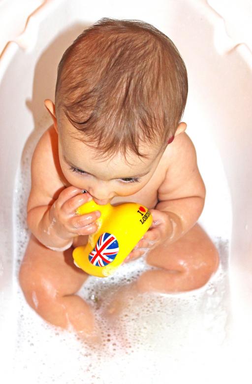 Free stock image of Baby bath with yellow duck toy created by Jack Moreh