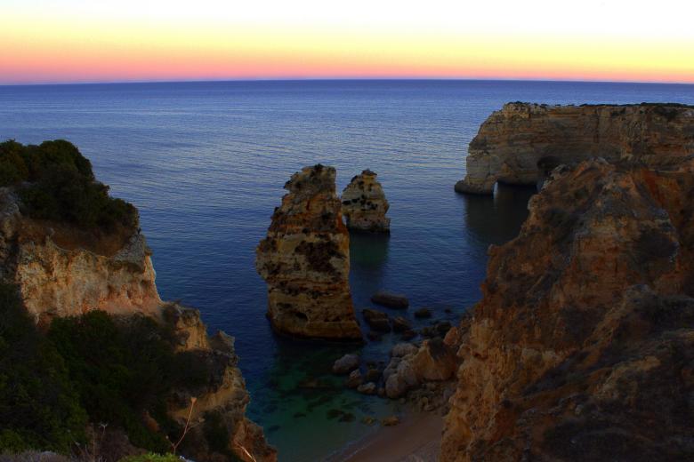 Free stock image of Sea stacks and sandstone cliffs at dusk created by Jack Moreh