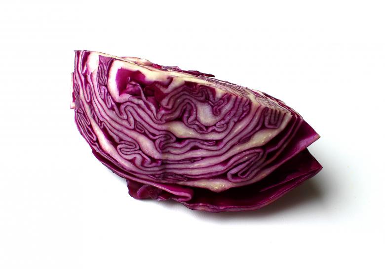 Free stock image of A slice of red cabbage on white created by Jack Moreh