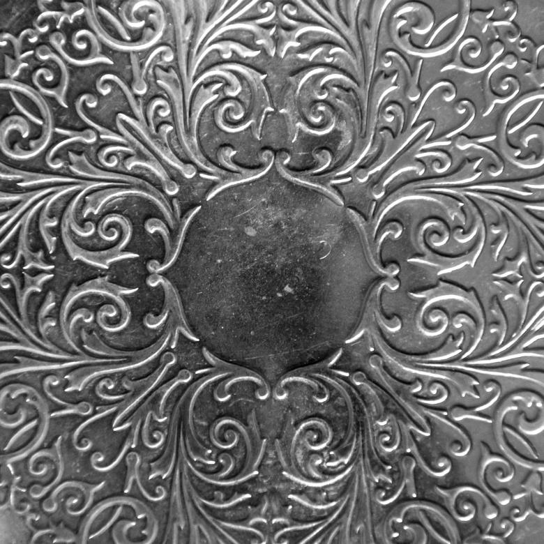 Free stock image of Silver metal plate with classic ornament created by Luka