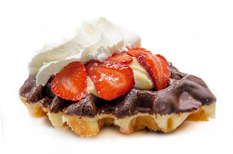 Free stock image of Waffle with strawberries created by Luka