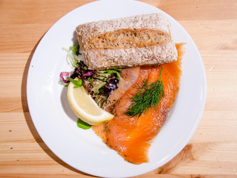 Free stock image of Salmon on a bread created by Luka