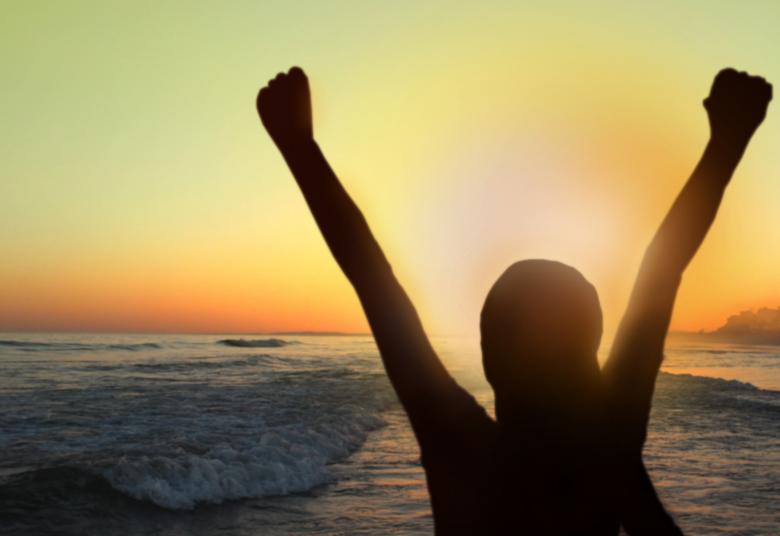 Free stock image of Woman with arms raised at sunset created by Jack Moreh
