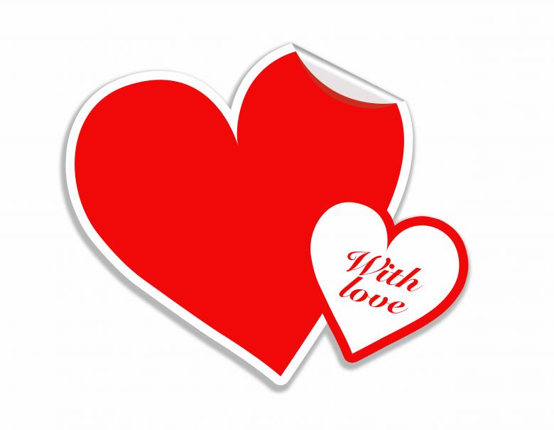 Free stock image of Red Heart Sticker Valentines day created by Luka