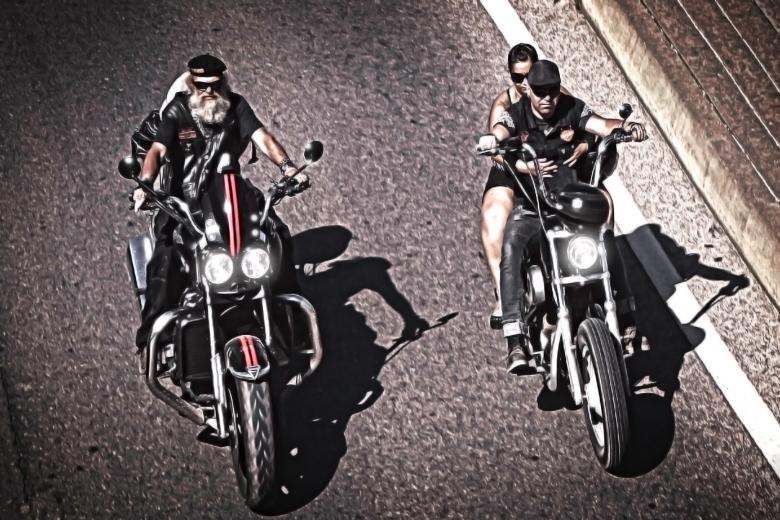 Free stock image of Two generations of bikers riding chopper created by Jack Moreh
