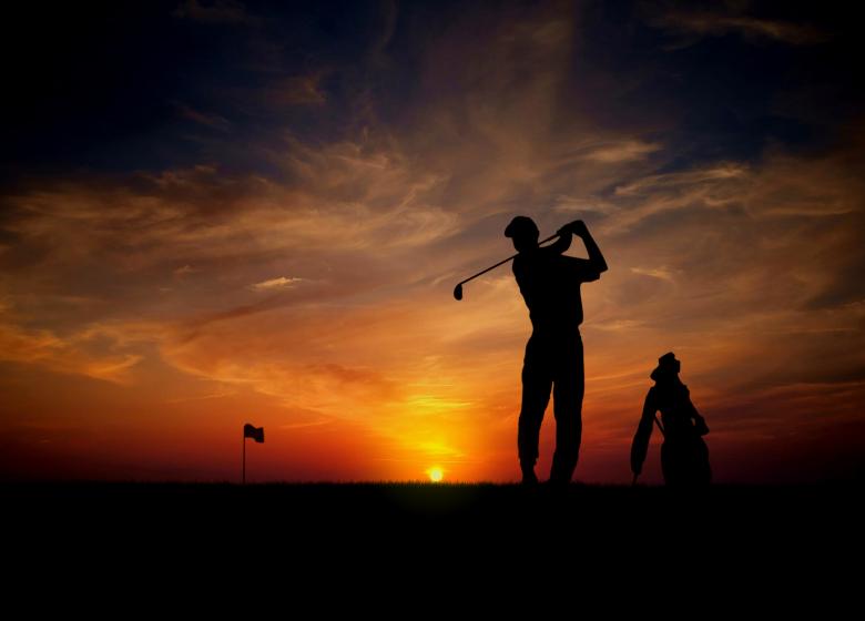 Free stock image of Golfer at sunset created by Jack Moreh
