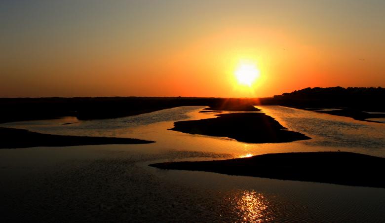 Free stock image of Sunset over the Ria Formosa Natural Park created by Jack Moreh