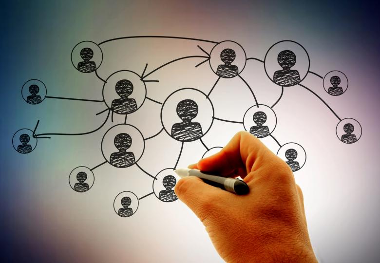 Free stock image of Businessman Hand drawing social network created by Jack Moreh