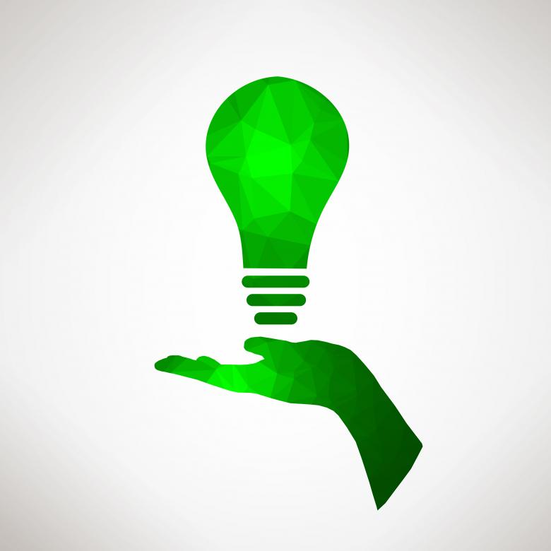Free stock image of Lamp on hand polygon pattern created by Jack Moreh