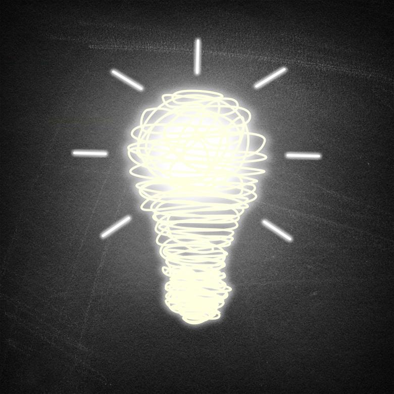 Free stock image of Lightbulb idea on chalkboard background created by Jack Moreh