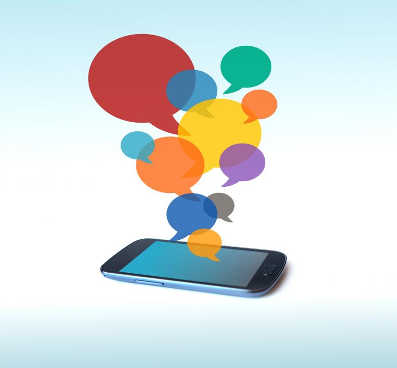 Free stock image of Speech bubbles over smartphone created by Jack Moreh