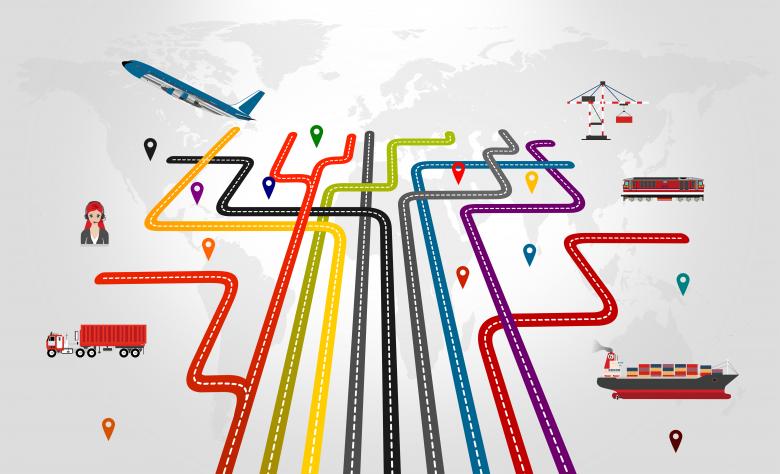 Free stock image of Global logistics concept with industry icons created by Jack Moreh
