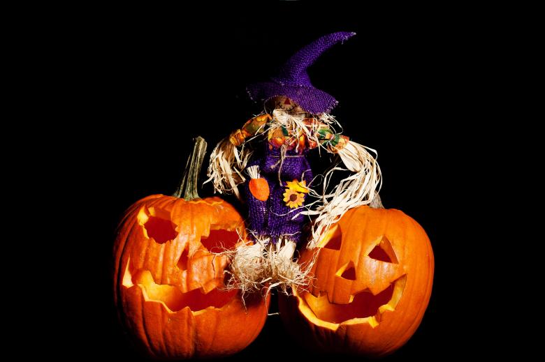 Free stock image of Scarecrow sitting on Pumpkins created by Geoffrey Whiteway