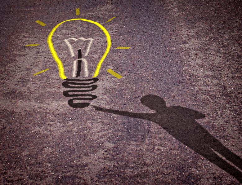 Free stock image of Shadow of a boy touching a lightbulb drawing created by Jack Moreh