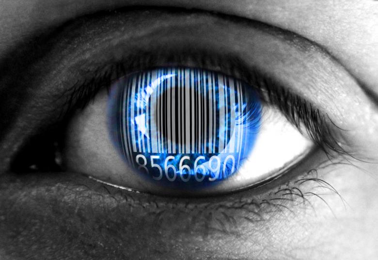 Free stock image of Human eye with barcode - Big data concept created by Jack Moreh
